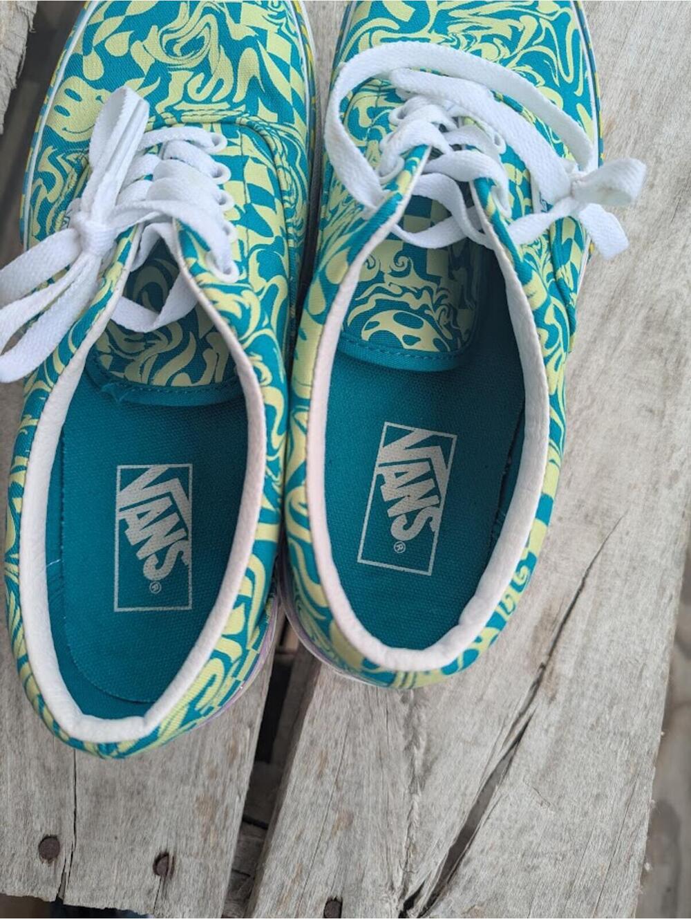 Vans Era Stacked Platform Checkerboard Skate Shoes Wavy Daze 8.5 W Psychedelic - Picture 5 of 8